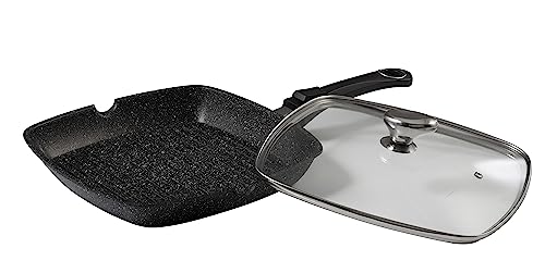 pradel excellence bratpfanne 28 x 28 cm stein-optik mit glasdeckel