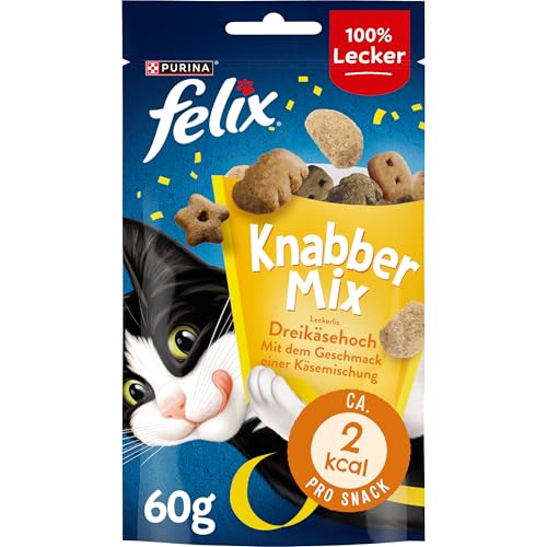 felix katzensnack knabbermix dreikäsehoch mit käsegeschmack 8er pack 8 x 60g