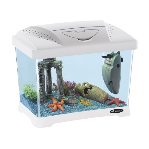 Ferplast CAPRI JUNIOR Kunststoffaquarium 21L mit Lampe und Innenfilter, Weiß
