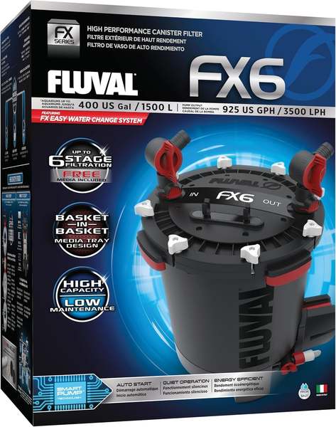 Fluval FX6 Außenfilter für Aquarien bis 1500L, Hochleistung, Schwarz