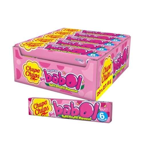 chupa chups big babol tutti frutti kaugummi 20 stangen im theken-display 20x27,6g