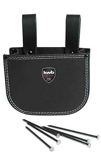 kwb nageltasche rindsleder schwarz, gürtelschlaufen, großes fach, 1-fach