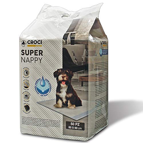 croci super nappy hygienematten für hunde 60 x 60 cm, 50 stk, saugfähig, reißfest