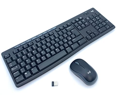 Logitech MK270 Kabelloses Set: Tastatur & Maus für Windows, QWERTY-Layout IT, Schwarz
