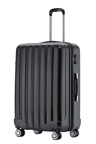 tsa-schloss beibye 2080 hardshell reisekoffer trolley set xl-l-m schwarz