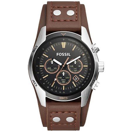 fossil coachman herren chronograph edelstahl leder für 67,45 statt 110