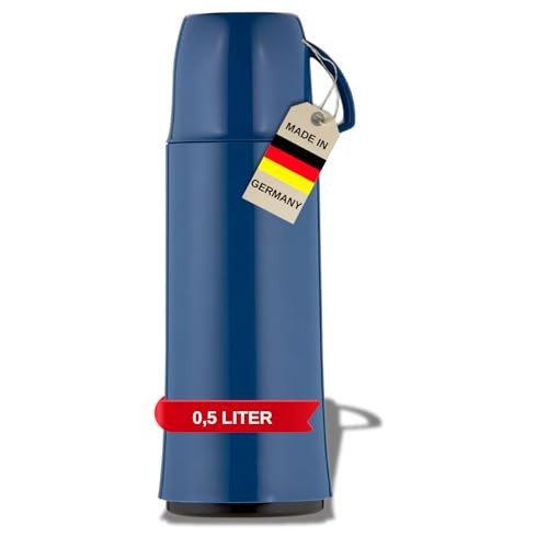 Helios Elegance Thermoskanne Taubenblau 0,5L  6h Heiß & Kalt, Versch. Farben & Größen