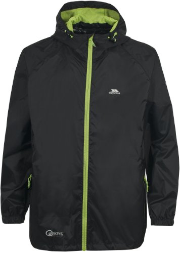 trespass kinder regenjacke qikpac unisex kompakt wasserdicht schwarz