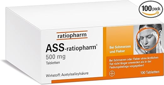ASS 500 mg Tabletten, 100 Stück - Schmerzmittel