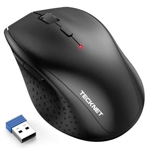 tecknet kabellose maus 4800 dpi 2.4g funkmaus mit usb empfänger 6 tasten für pc laptop