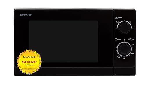 sharp mikrowelle r200bkw 800 w 20 l 5 leistungsstufen energiesparmodus schwarz