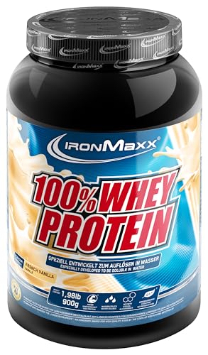ironmaxx whey protein pulver 900g french vanilla, cremiger eiweißshake mit bcaa, eaa