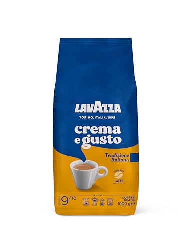 Lavazza Crema e Gusto, 1 kg geröstete Kaffeebohnen, Arabica und Robusta, würzige Aromen, ideal für Espresso