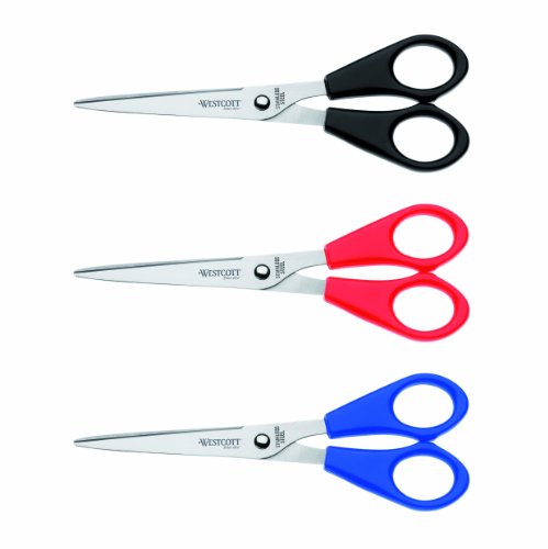 westcott büroschere 3er set 17 cm schwarz rot blau