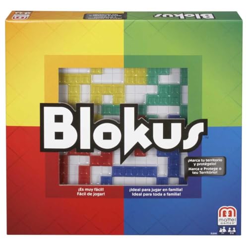 mattel games blokus spiel, strategisches brettspiel für 2-4 spieler, ab 7 jahren