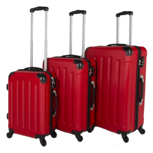 beibye reisekoffer set 2080  trolley koffer xl l m mit tsa-schloss schwarz