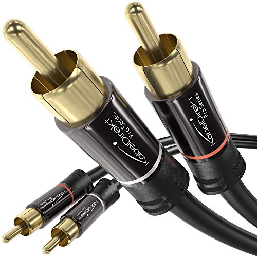 Cinch Kabel 2m, Stereo Audio 2 x 2 RCA, bruchfest, HiFi/Heimkino
