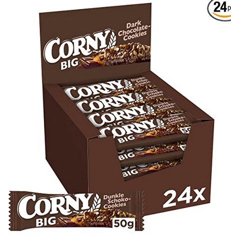 günstige corny big dunkle schoko-cookies müsliriegel 24x 50g ab 11,19