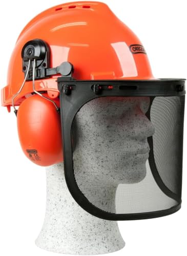 Oregon Yukon kettensägen sicherheitshelm mit gehörschutz und netzvisier, orange