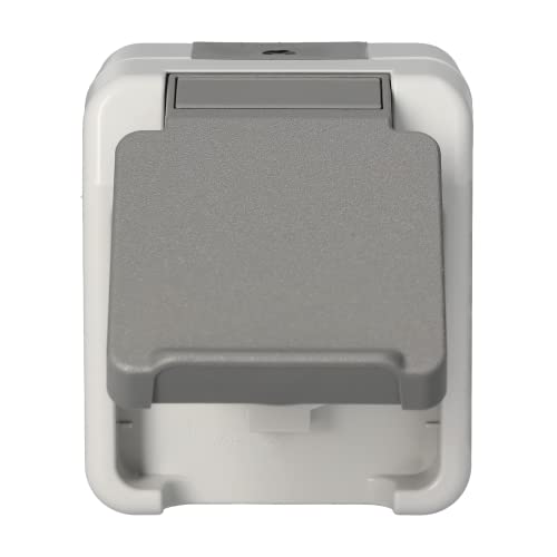 schneider electric merten schuko steckdose klappdeckel aquastar 1-fach IP 44 lichtgrau