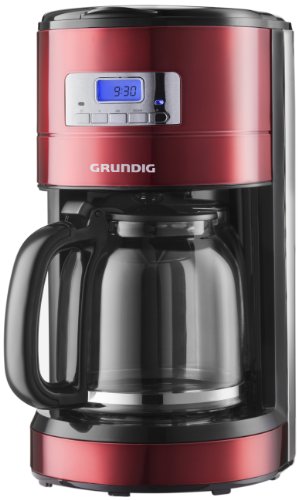 grundig kaffeemaschine km 6330 rot, 12 tassen, digitaluhr, programmierbar