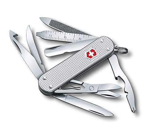 Victorinox MiniChamp Alox silber, vielseitiges Taschenmesser mit Werkzeugen
