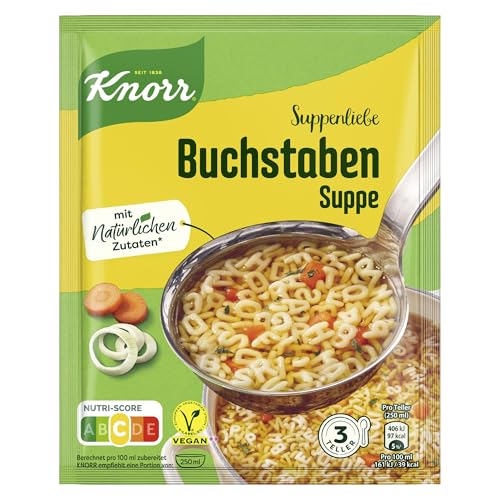 knorr buchstabensuppe - leckere nudelsuppe mit natürlichen zutaten, 14x 3 teller