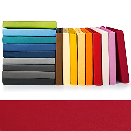 celinatex jade spannbettlaken 180x200 cm bordeaux rot microfaser jersey bettlaken