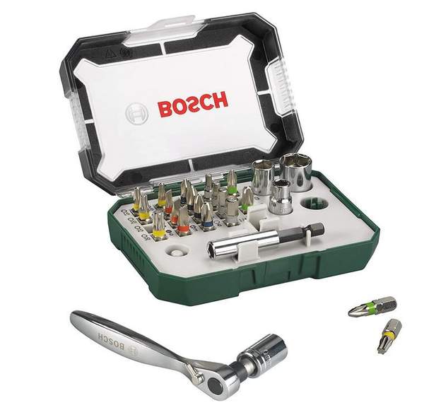 bosch schrauberbit und ratschen set 26tlg 13,72 euro statt 19 euro