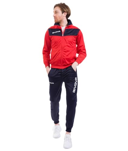 givova sportset herren jakkest visum, mehrfarbig rot blau, s-m eu