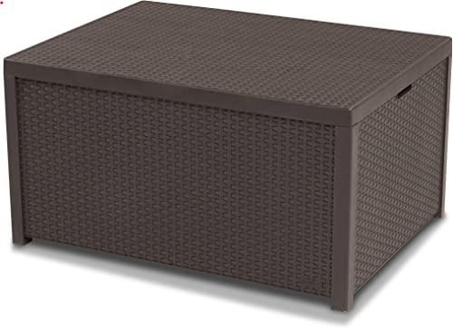 gartentisch allibert by keter arica, braun, mit stauraum, 79 x 59 x 42 cm