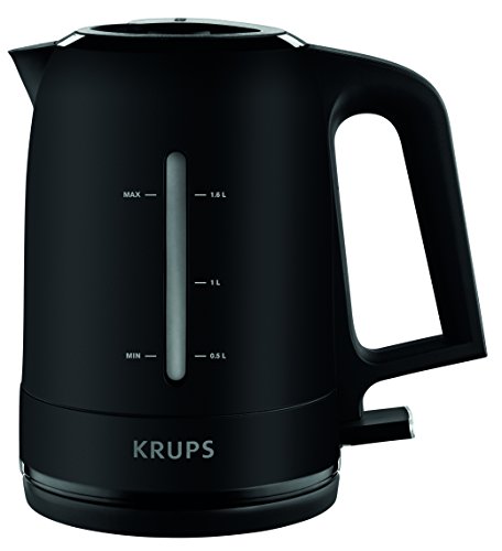 krups wasserkocher bw2448, 1,6 l, 2400 w, beleuchteter schalter, anti-kalk-filter, schwarz