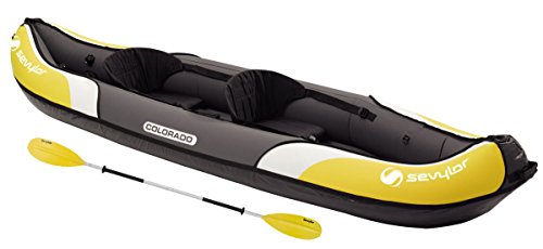 sevylor aufblasbares kanu colora mit paddel und fußpumpe 331 x 88 cm