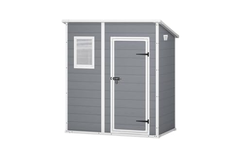 keter manor pent 6x4 gartenhaus grau 168,5 x 97 x 154 cm