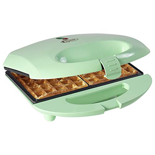 bestron waffeleisen retro design für 2 belgische waffeln, antihaft, mint, 700 w