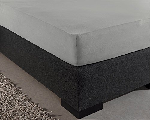 sleeptime spannbettlaken 100% baumwolle grau 140 x 200 cm für matratzen bis 30 cm