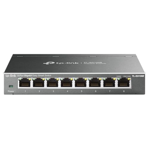 tp-link tl-sg108e managed switch 8 port gigabit ethernet lan schwarz