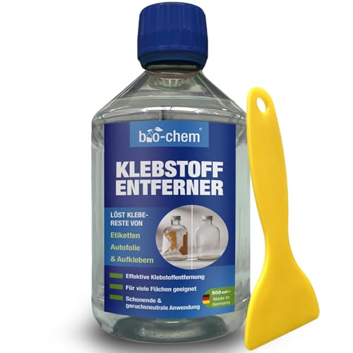 bio-chem etikettenlöser klebstoffentferner 500 ml für hartnäckige aufkleber und klebereste