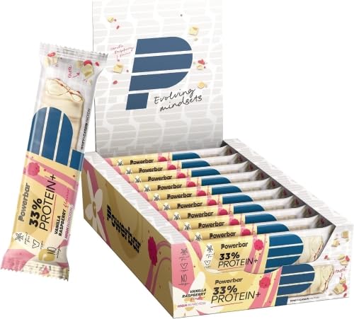 Powerbar 33% protein plus riegel vanille himbeere 10x90g whey casein palmölfrei