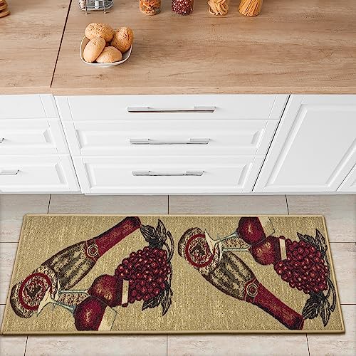 kitchen runner ottomanson siesta wein-design gummirückseite beige 50 cm x 150 cm