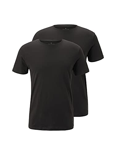 tom tailor t-shirts 2er pack schwarz 100% baumwolle größen s-3xl 5,49 pro shirt
