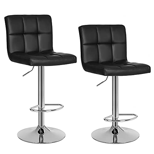 barhocker mit lehne 2er-set höhenverstellbar schwarz SONGMICS 57 x 44,5 x 115 cm