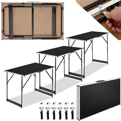 tecTake arbeitstisch aluminium klappbar 300 x 60 cm für camping und picknick