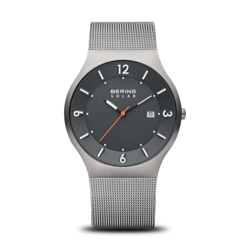 bering herren solar uhr 40 mm edelstahlgehäuse milanaisearmband saphirglas 5 atm