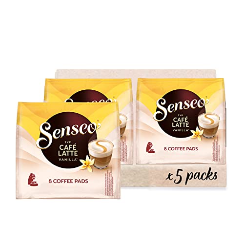 senseo pads caf latte vanilla 40 kaffeepads 5er pack 5 x 8 getränke 460 g