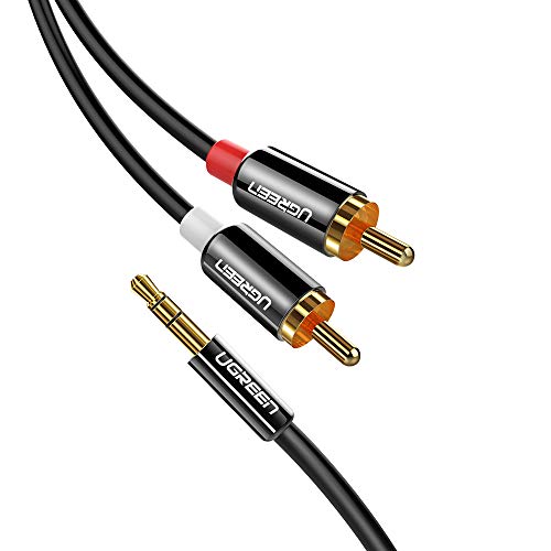 ugreen 3,5mm klinke auf cinch kabel, stereo audio kabel für tv, pc, handy, 2m