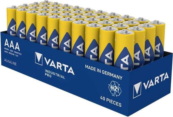 varta industrial pro batterien aaa 40 stück ab 11,87 euro statt 16 euro