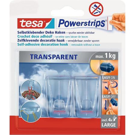 tesa klebehaken transparent 2er pack für glas 1kg 3,79 statt 7