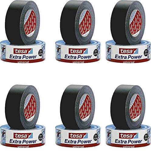 Produktbild: tesa extra power reparaturband schwarz 6 stück gewebeverstärkt 50 m x 50 mm 56389