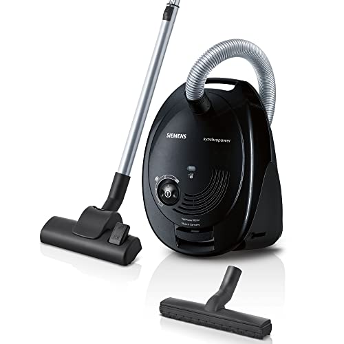 siemens staubsauger mit beutel vs06b112a, bodenstaubsauger 700 w, starkes saugen, schwarz